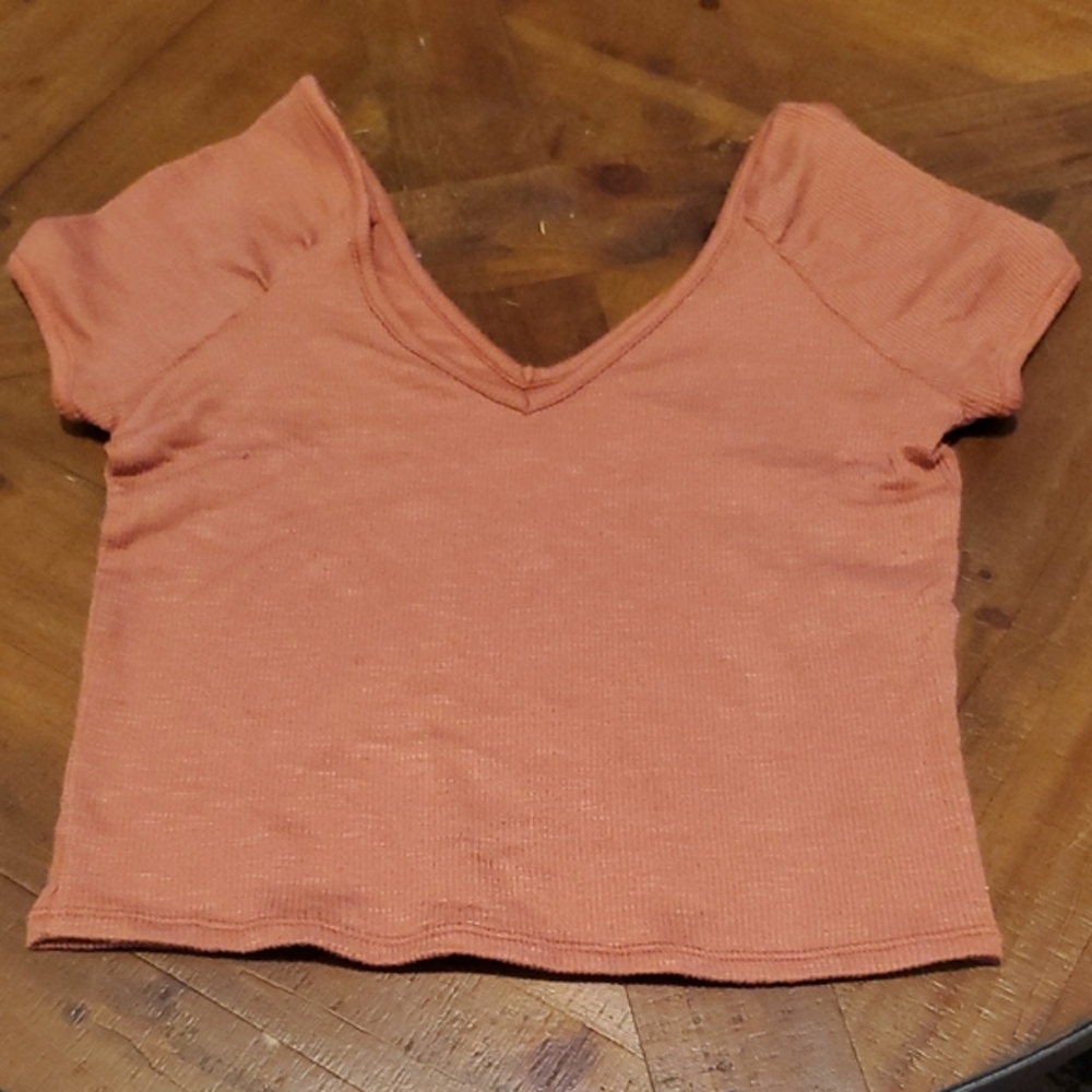 Arizona Jean Company V-Neck Crop Top - Rust